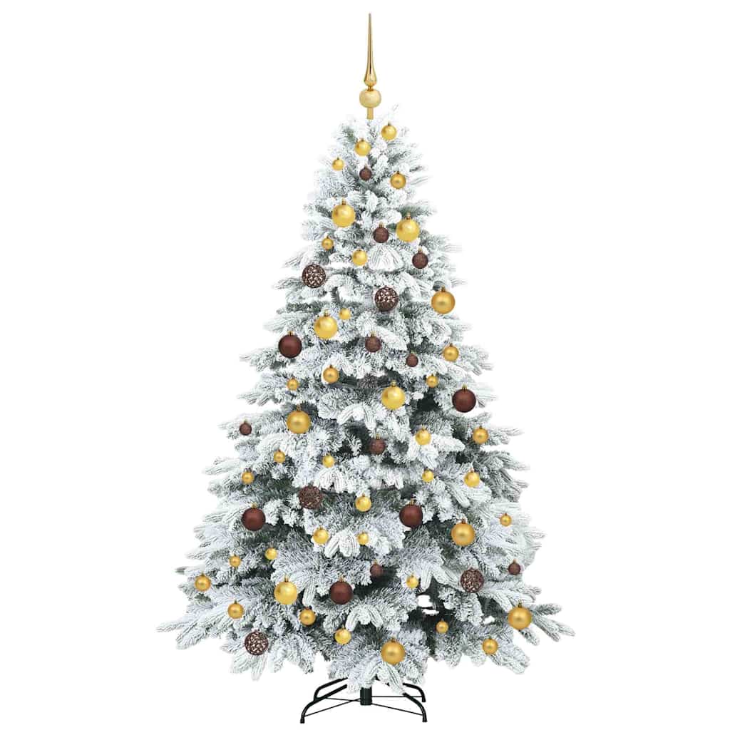 vidaXL Artificial Christmas Tree with 300 LEDs White 180 cm PE and PVC - 51756
