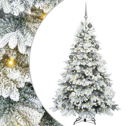 vidaXL Artificial Christmas Tree with 300 LEDs White 180 cm PE and PVC - 51760