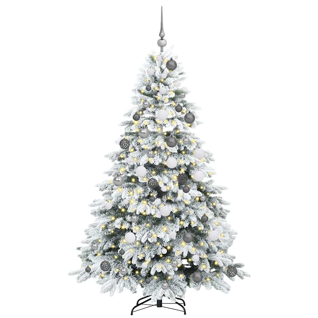 vidaXL Artificial Christmas Tree with 300 LEDs White 180 cm PE and PVC - 51760