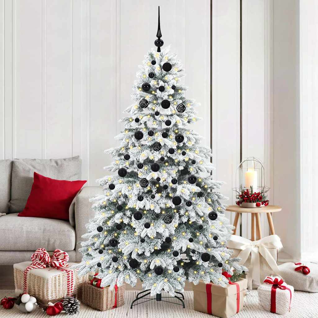 vidaXL Artificial Christmas Tree with 300 LEDs White 180 cm PE and PVC - 51769