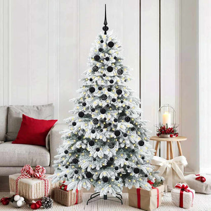 vidaXL Artificial Christmas Tree with 300 LEDs White 180 cm PE and PVC - 51769