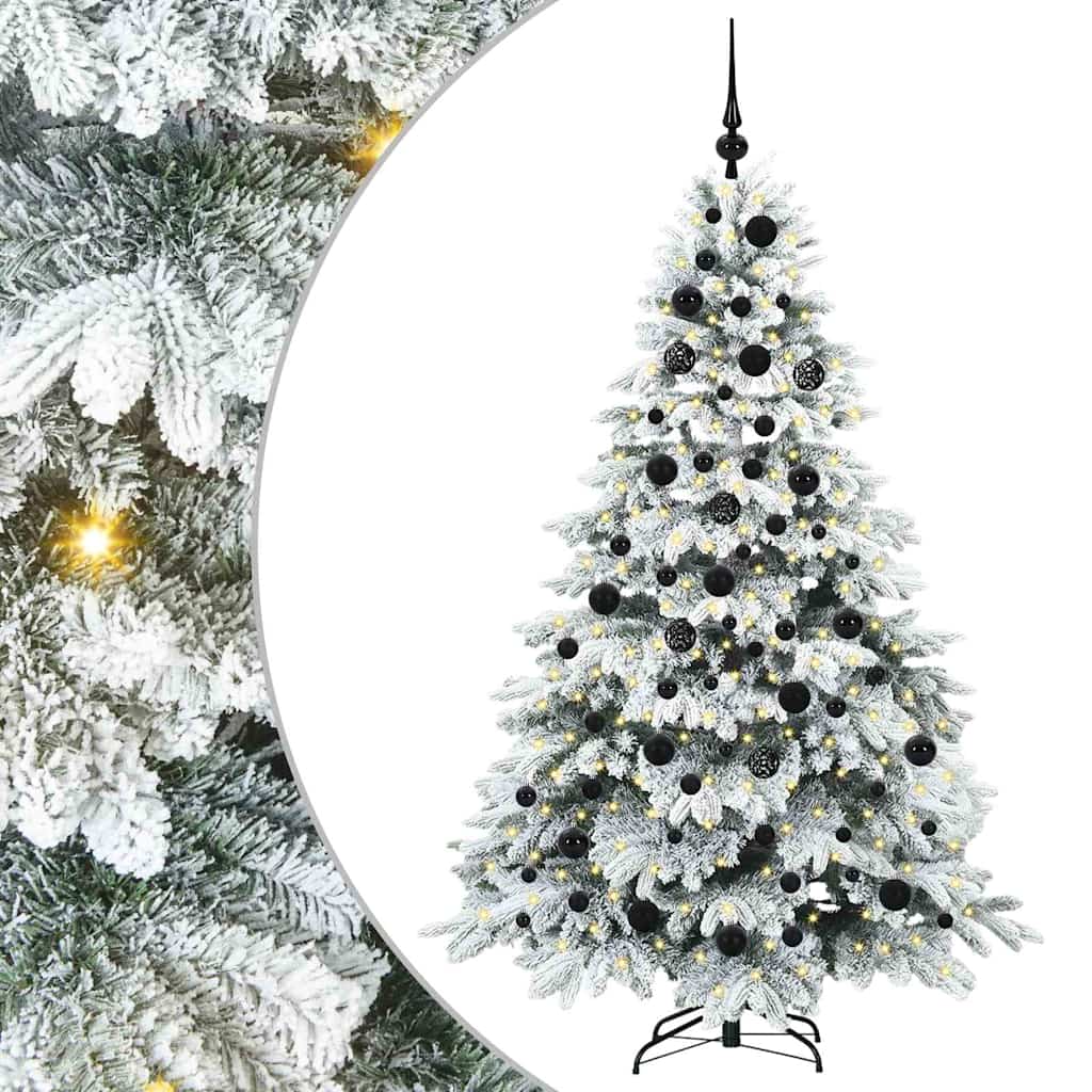 vidaXL Artificial Christmas Tree with 300 LEDs White 180 cm PE and PVC - 51769