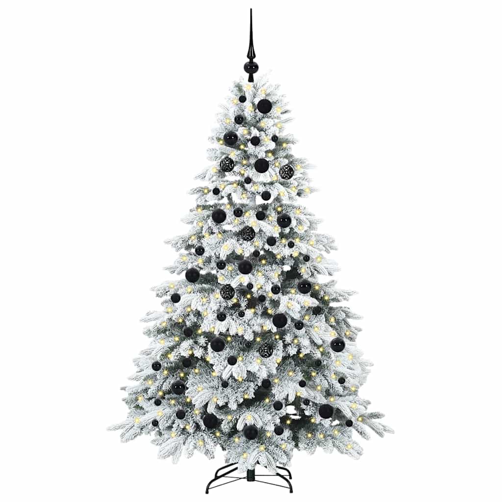 vidaXL Artificial Christmas Tree with 300 LEDs White 180 cm PE and PVC - 51769