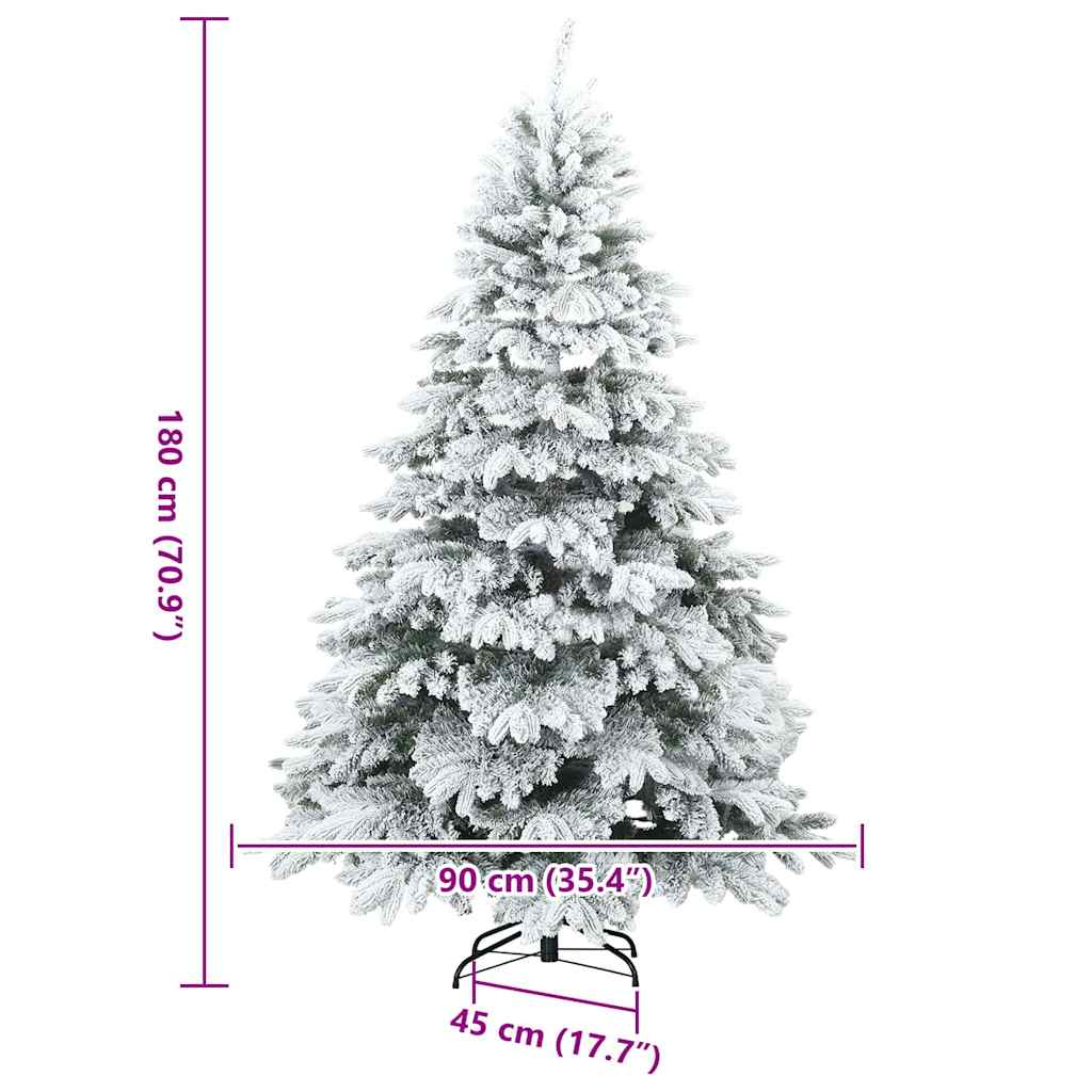 vidaXL Artificial Christmas Tree with 300 LEDs White 180 cm PE and PVC - 51769