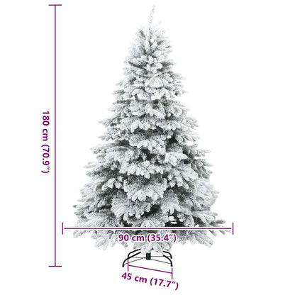 vidaXL Artificial Christmas Tree with 300 LEDs White 180 cm PE and PVC - 51769