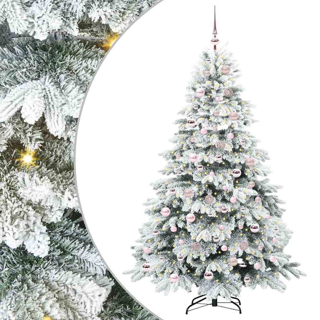 vidaXL Artificial Christmas Tree with 300 LEDs White 180 cm PE and PVC - 51773