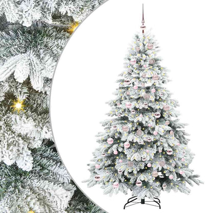 vidaXL Artificial Christmas Tree with 300 LEDs White 180 cm PE and PVC - 51773