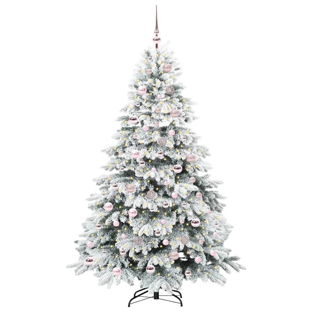 vidaXL Artificial Christmas Tree with 300 LEDs White 180 cm PE and PVC - 51773
