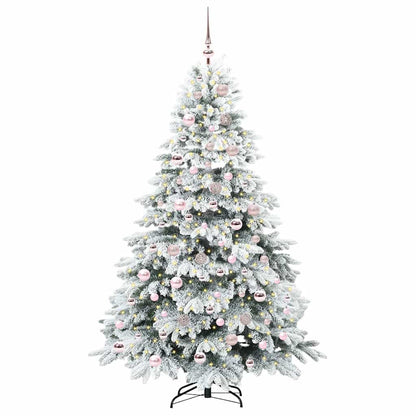 vidaXL Artificial Christmas Tree with 300 LEDs White 180 cm PE and PVC - 51773
