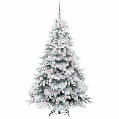 vidaXL Artificial Christmas Tree with 300 LEDs White 180 cm PE and PVC - 51773