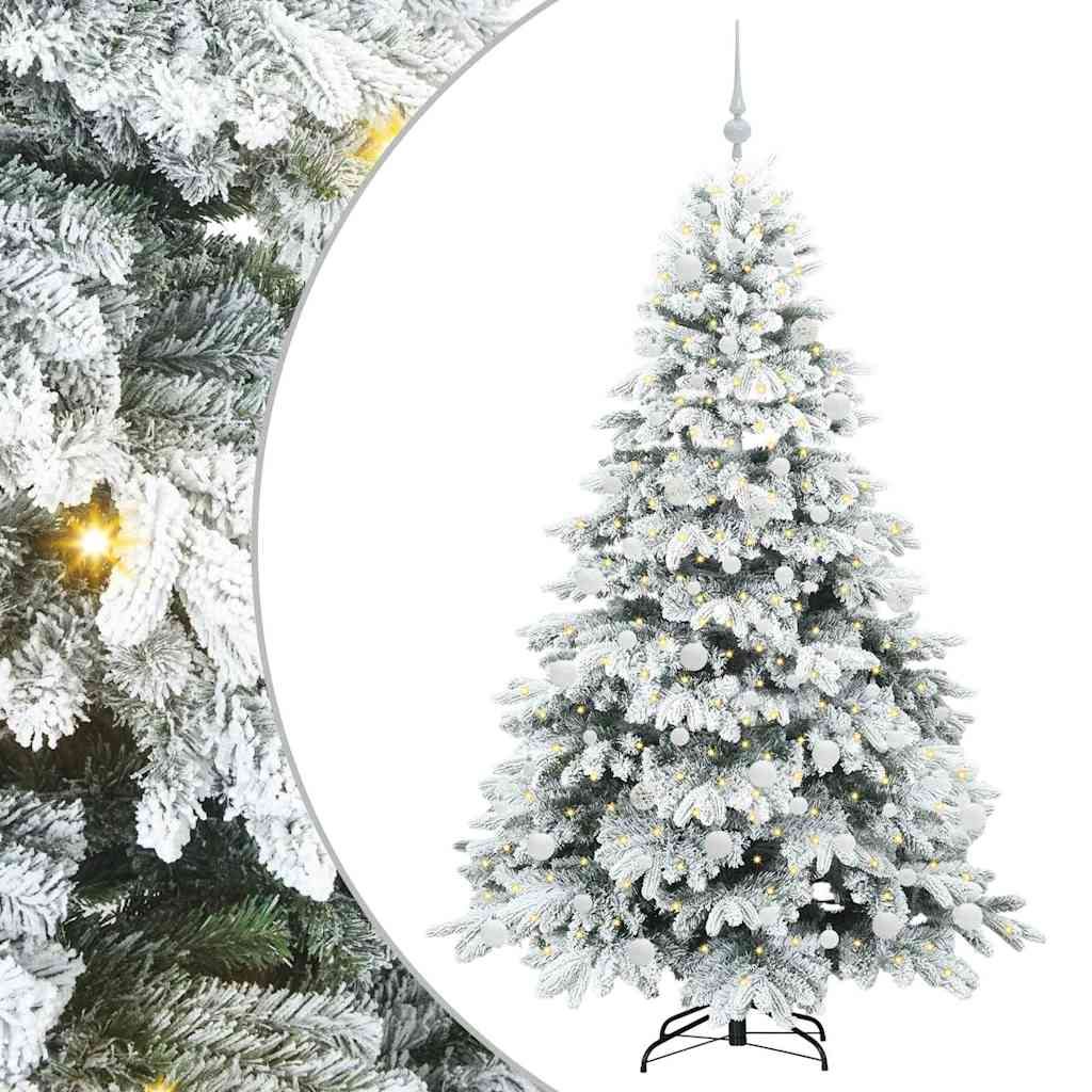 vidaXL Artificial Christmas Tree with 300 LEDs White 180 cm PE and PVC - 51778