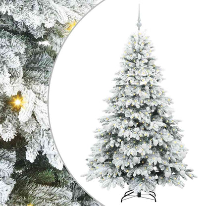 vidaXL Artificial Christmas Tree with 300 LEDs White 180 cm PE and PVC - 51778