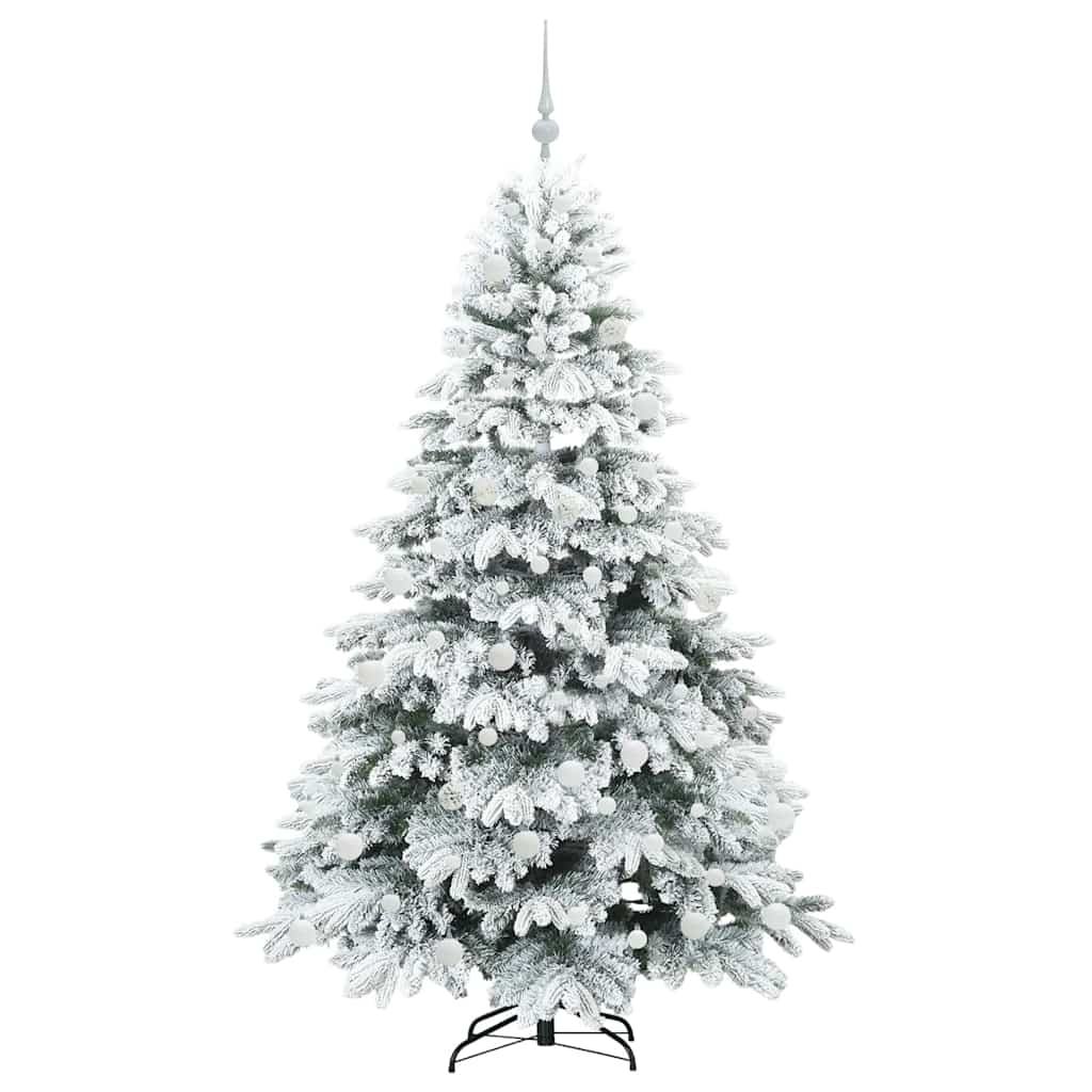 vidaXL Artificial Christmas Tree with 300 LEDs White 180 cm PE and PVC - 51778