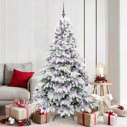 vidaXL Artificial Christmas Tree with 300 LEDs White 180 cm PE and PVC - 51783