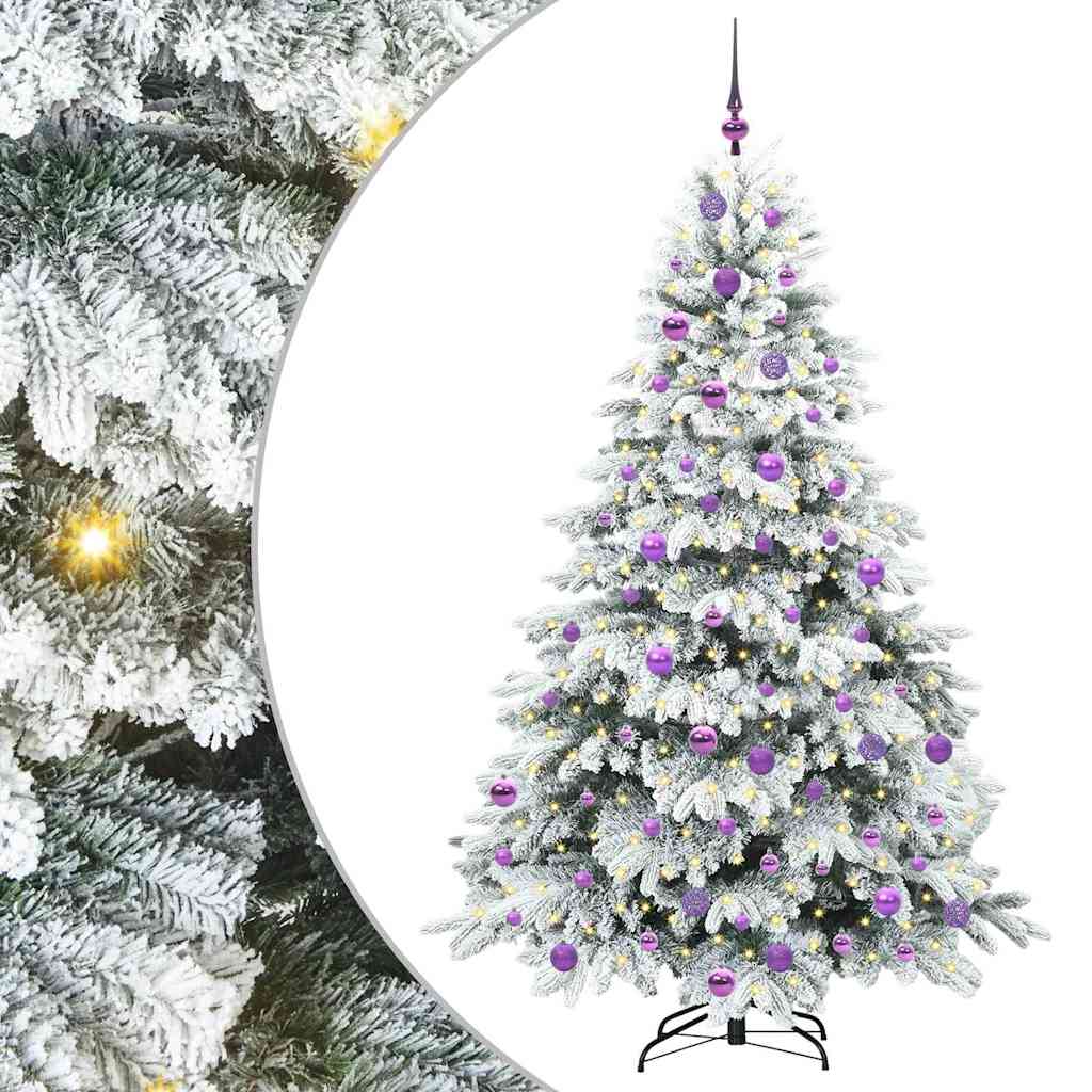 vidaXL Artificial Christmas Tree with 300 LEDs White 180 cm PE and PVC - 51783