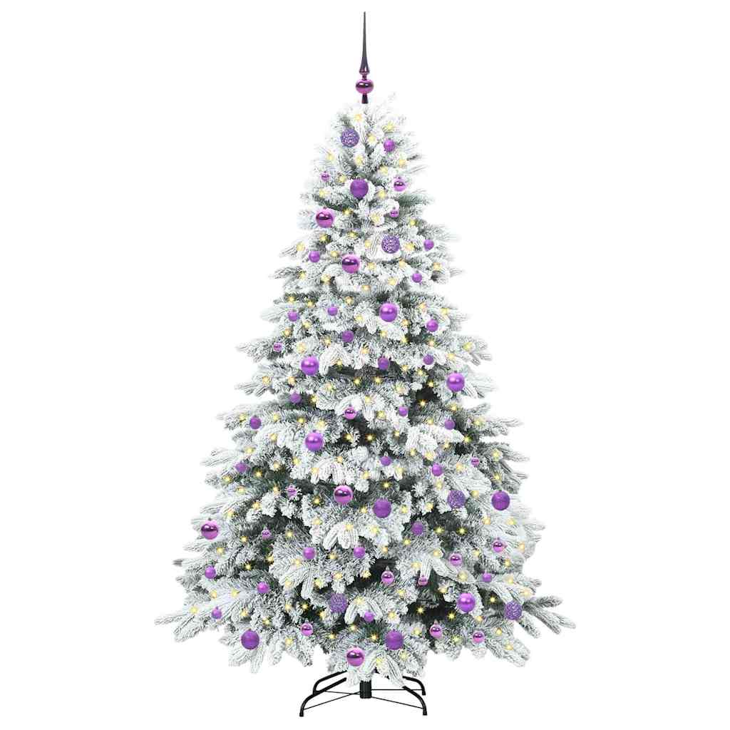 vidaXL Artificial Christmas Tree with 300 LEDs White 180 cm PE and PVC - 51783