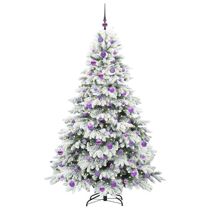 vidaXL Artificial Christmas Tree with 300 LEDs White 180 cm PE and PVC - 51783