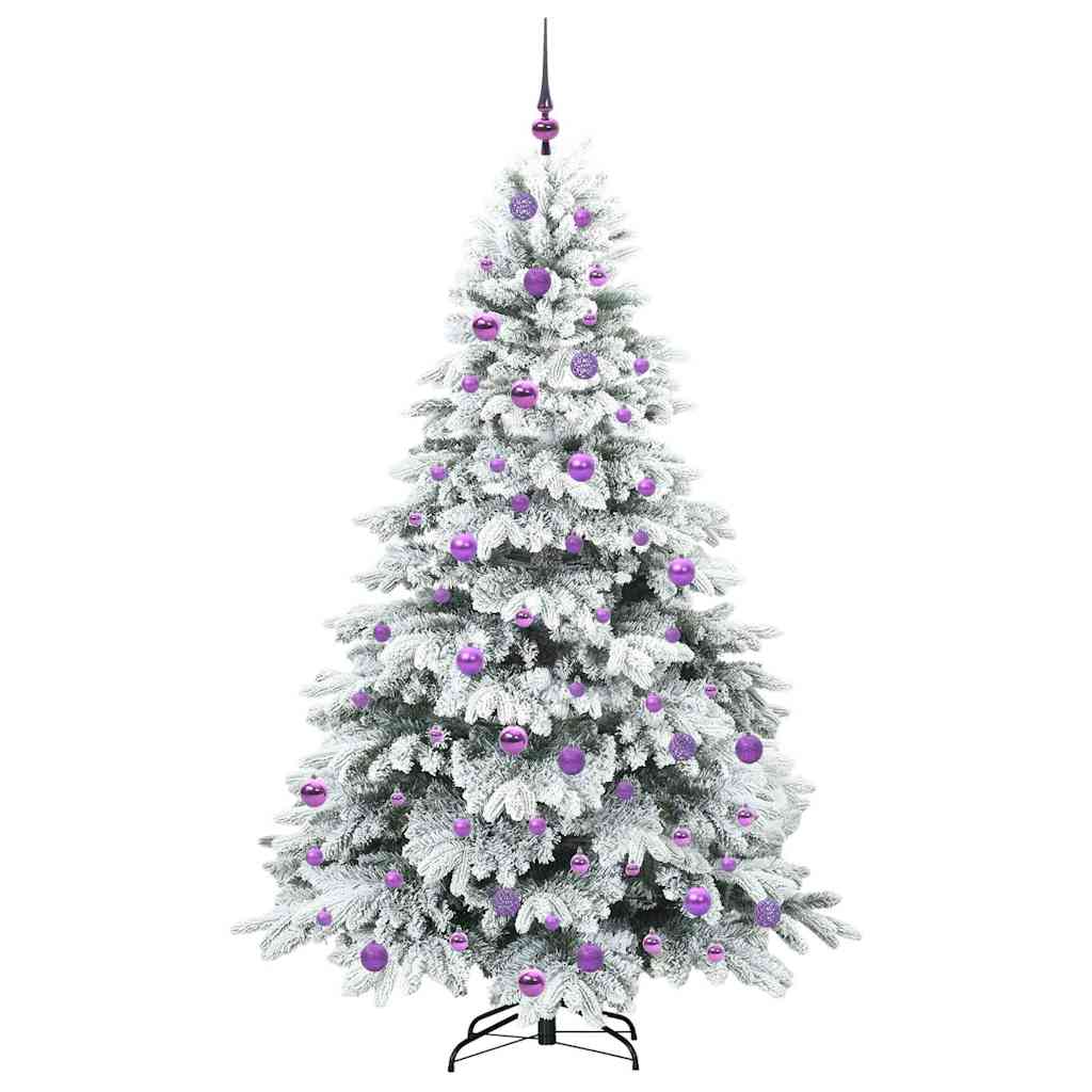 vidaXL Artificial Christmas Tree with 300 LEDs White 180 cm PE and PVC - 51783