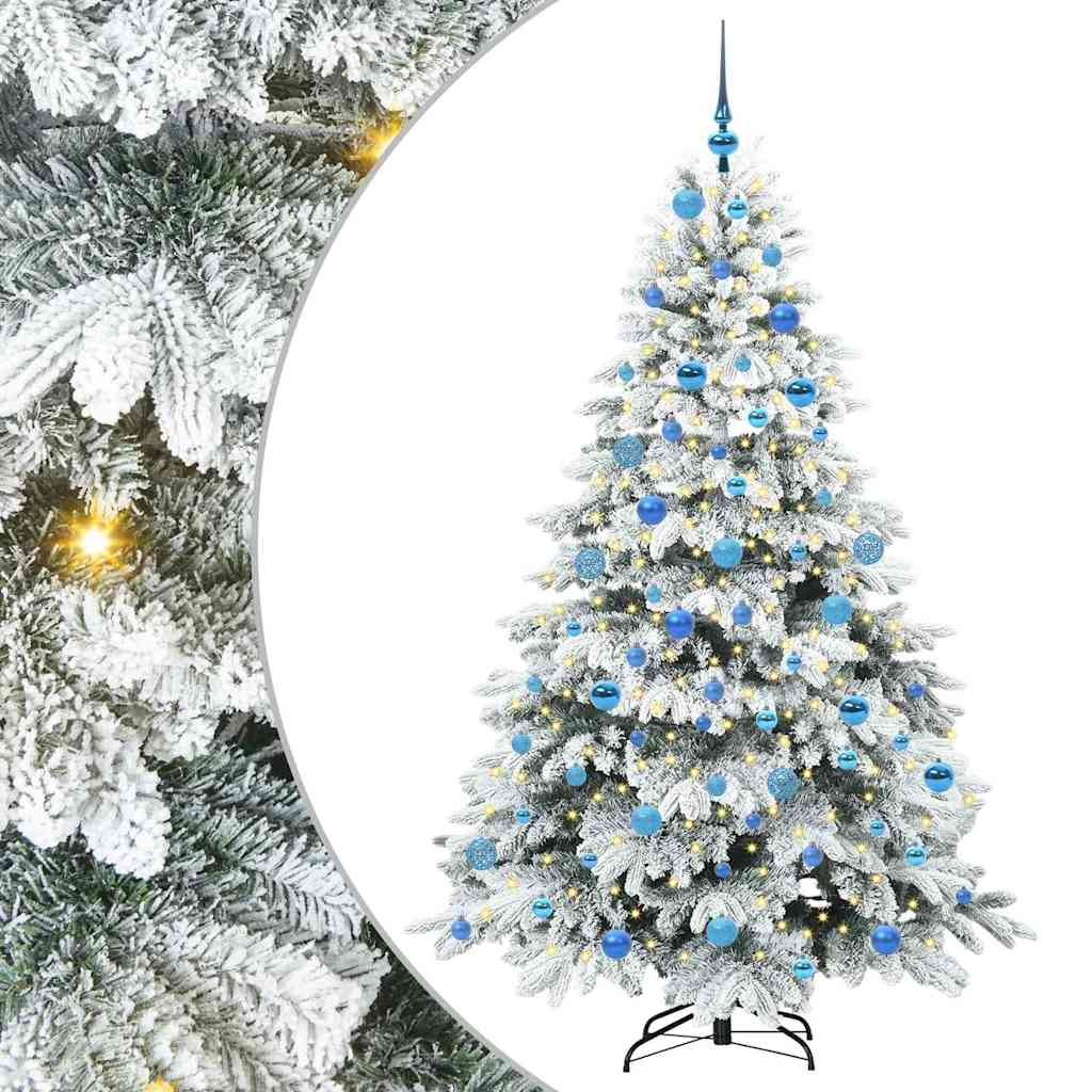 vidaXL Artificial Christmas Tree with 300 LEDs White 180 cm PE and PVC - 51784