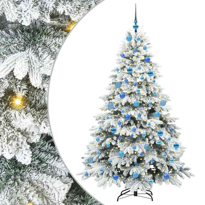 vidaXL Artificial Christmas Tree with 300 LEDs White 180 cm PE and PVC - 51784