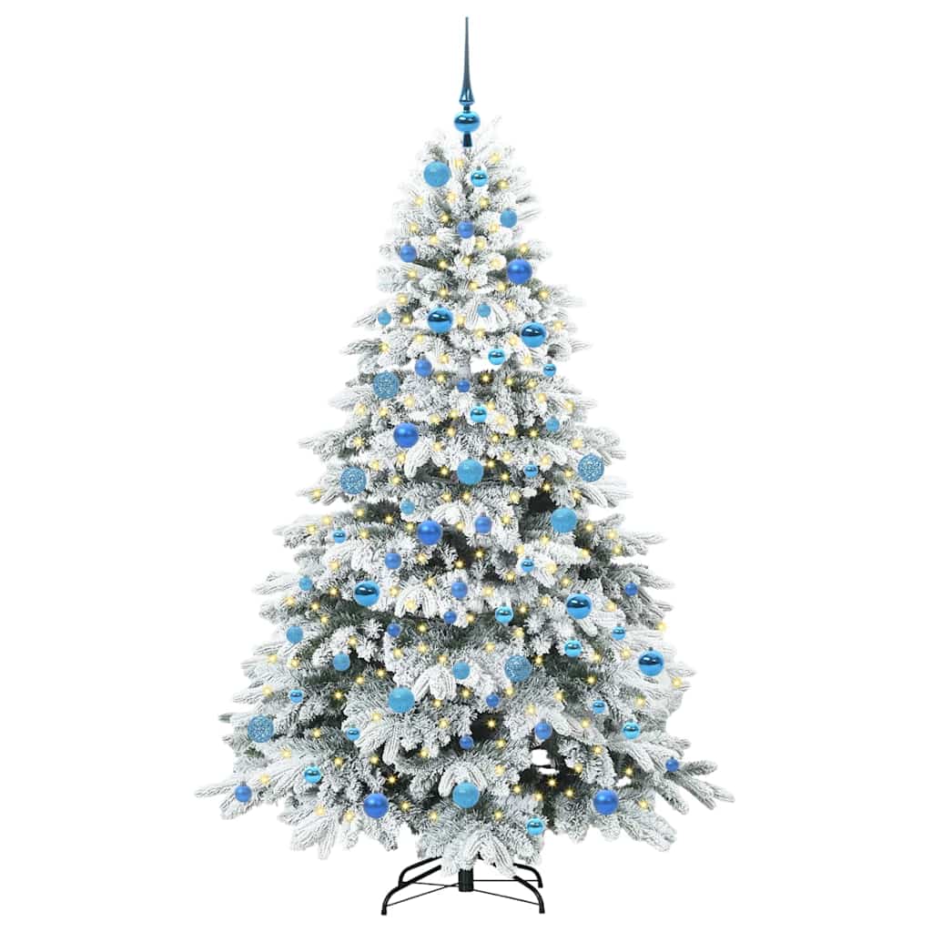 vidaXL Artificial Christmas Tree with 300 LEDs White 180 cm PE and PVC - 51784