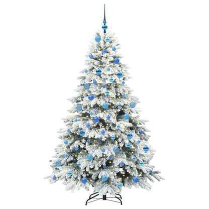 vidaXL Artificial Christmas Tree with 300 LEDs White 180 cm PE and PVC - 51784