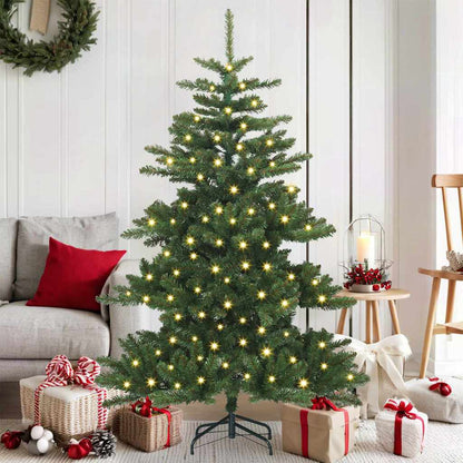 vidaXL Artificial Hinged Christmas Tree Green 150 cm PVC and Steel - 51785