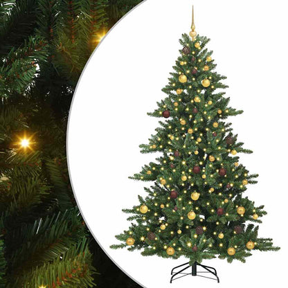 vidaXL Artificial Hinged Christmas Tree Green 210 cm PVC and Steel - 51834