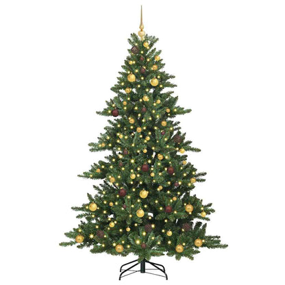 vidaXL Artificial Hinged Christmas Tree Green 210 cm PVC and Steel - 51834