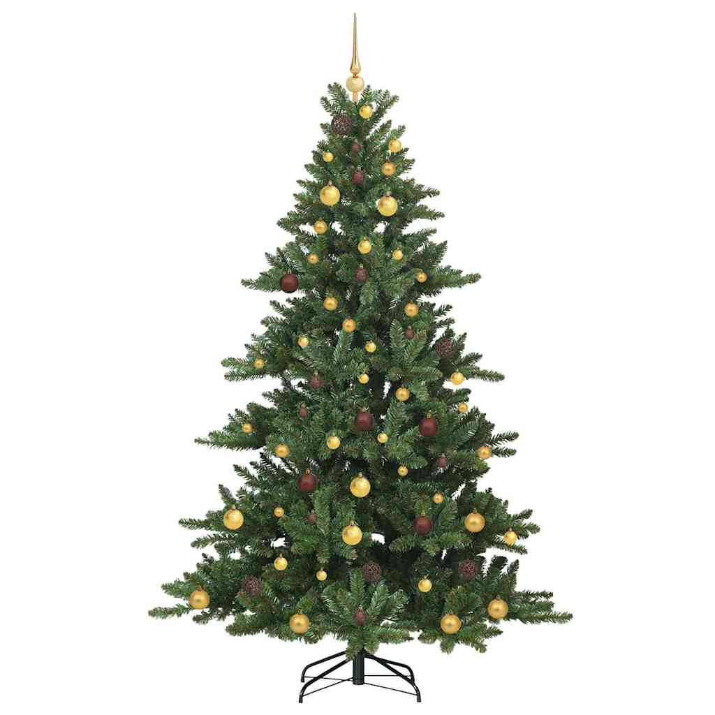 vidaXL Artificial Hinged Christmas Tree Green 210 cm PVC and Steel - 51834