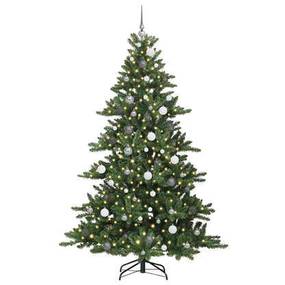 vidaXL Artificial Hinged Christmas Tree Green 210 cm PVC and Steel - 51841