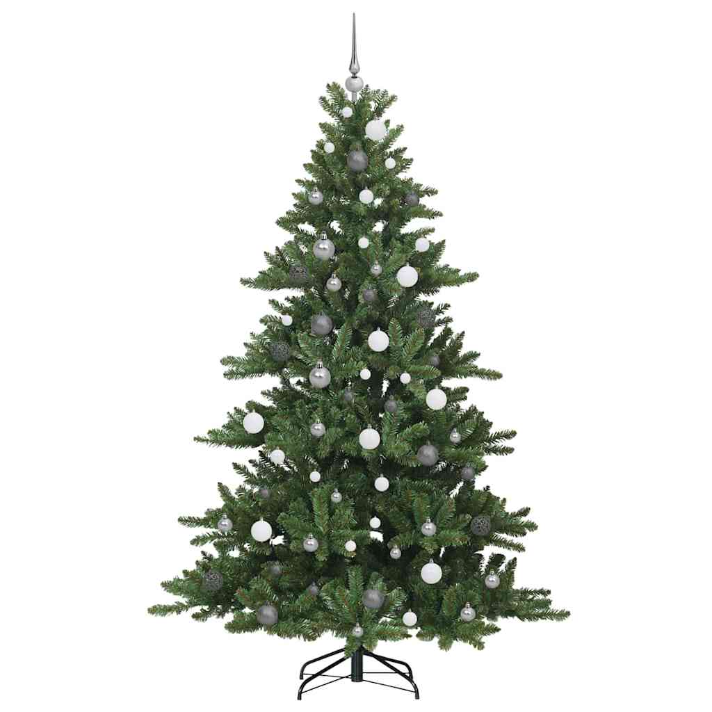 vidaXL Artificial Hinged Christmas Tree Green 210 cm PVC and Steel - 51841