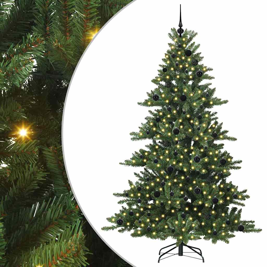 vidaXL Artificial Hinged Christmas Tree Green 210 cm PVC and Steel - 51852