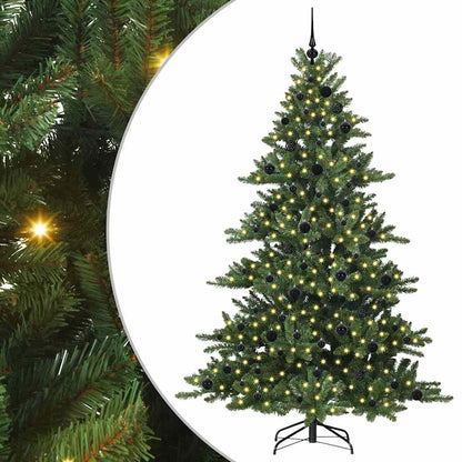 vidaXL Artificial Hinged Christmas Tree Green 210 cm PVC and Steel - 51852
