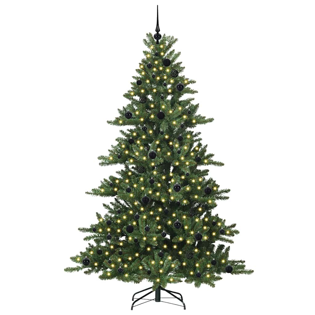 vidaXL Artificial Hinged Christmas Tree Green 210 cm PVC and Steel - 51852