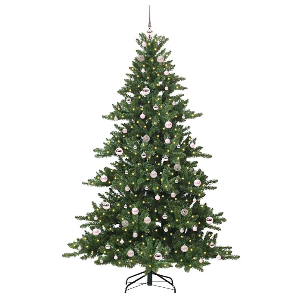 vidaXL Artificial Hinged Christmas Tree Green 210 cm PVC and Steel - 51855