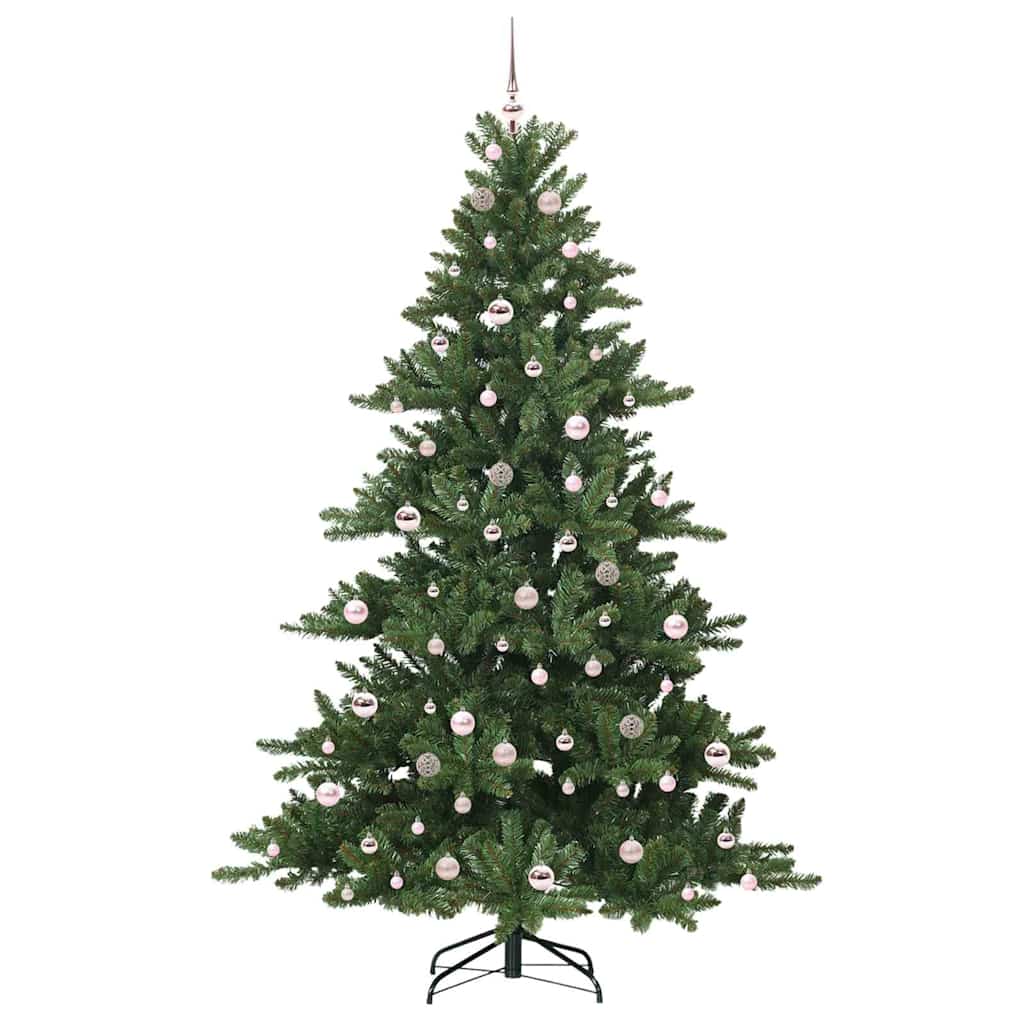 vidaXL Artificial Hinged Christmas Tree Green 210 cm PVC and Steel - 51855