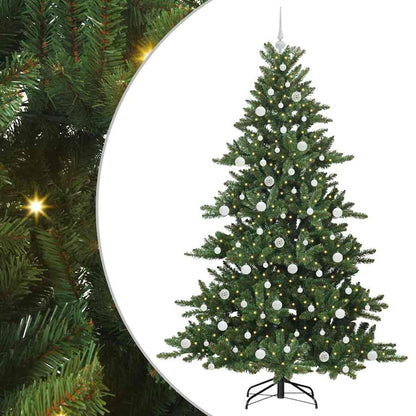 vidaXL Artificial Hinged Christmas Tree Green 210 cm PVC and Steel - 51868