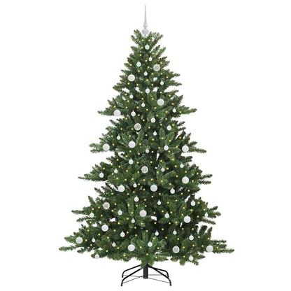 vidaXL Artificial Hinged Christmas Tree Green 210 cm PVC and Steel - 51868