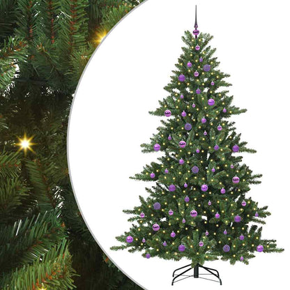 vidaXL Artificial Hinged Christmas Tree Green 210 cm PVC and Steel - 51877