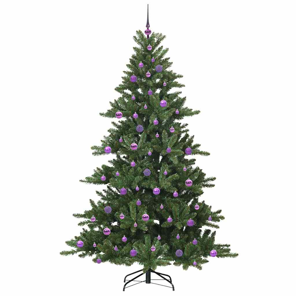 vidaXL Artificial Hinged Christmas Tree Green 210 cm PVC and Steel - 51877