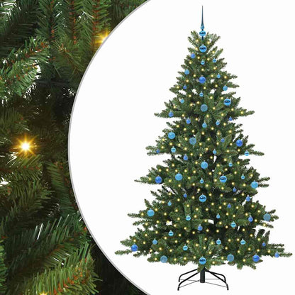 vidaXL Artificial Hinged Christmas Tree Green 210 cm PVC and Steel - 51879