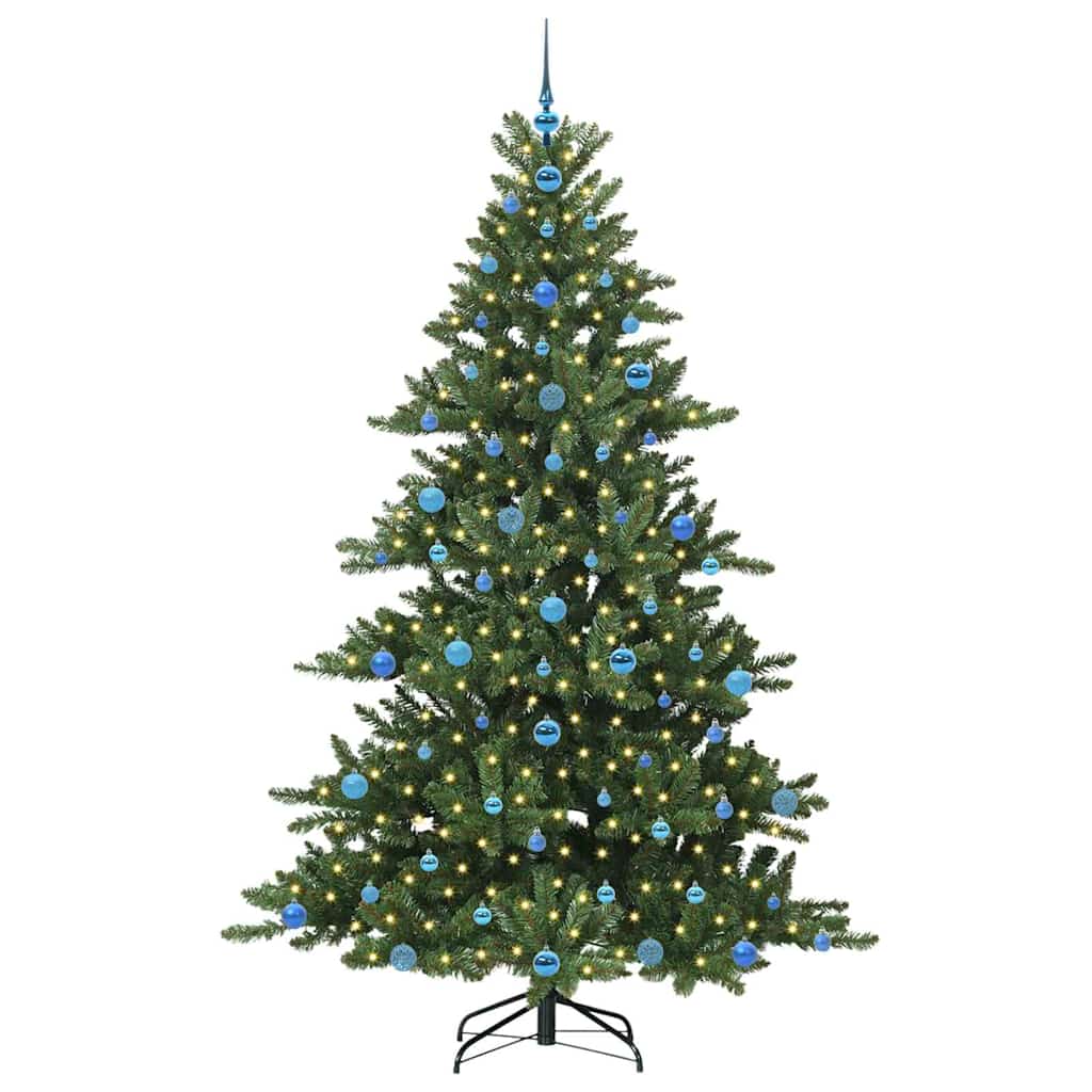 vidaXL Artificial Hinged Christmas Tree Green 210 cm PVC and Steel - 51879