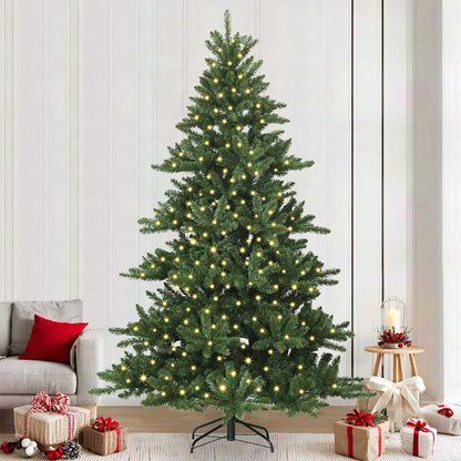 vidaXL Artificial Hinged Christmas Tree Green 240 cm PVC and Steel - 51880