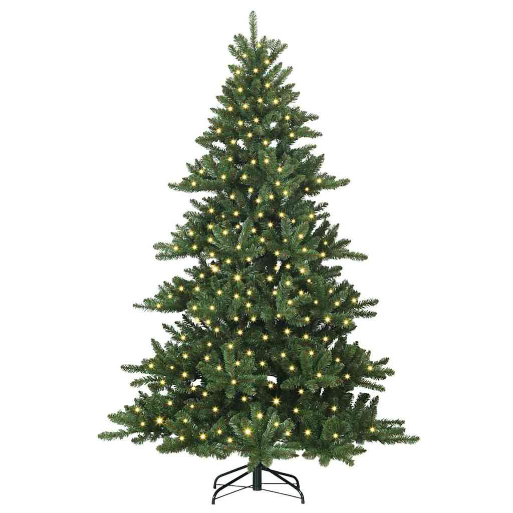 vidaXL Artificial Hinged Christmas Tree Green 240 cm PVC and Steel - 51880