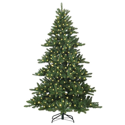 vidaXL Artificial Hinged Christmas Tree Green 240 cm PVC and Steel - 51880