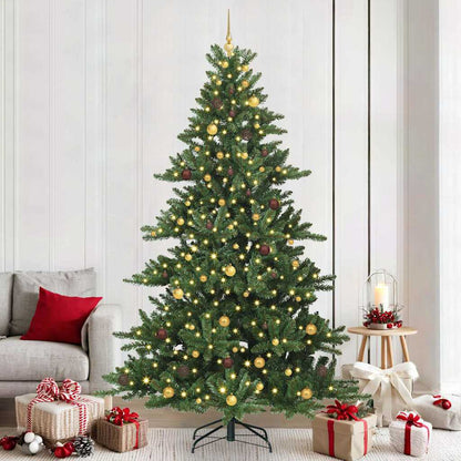 vidaXL Artificial Hinged Christmas Tree Green 240 cm PVC and Steel - 51891