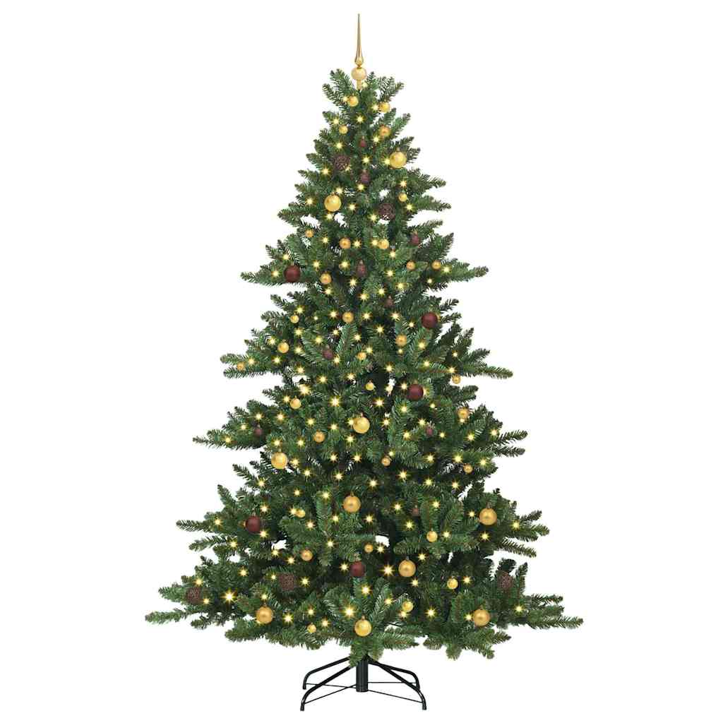 vidaXL Artificial Hinged Christmas Tree Green 240 cm PVC and Steel - 51891