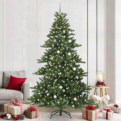 vidaXL Artificial Hinged Christmas Tree Green 240 cm PVC and Steel - 51892