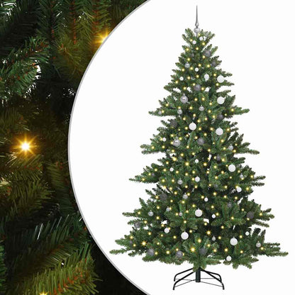 vidaXL Artificial Hinged Christmas Tree Green 240 cm PVC and Steel - 51892